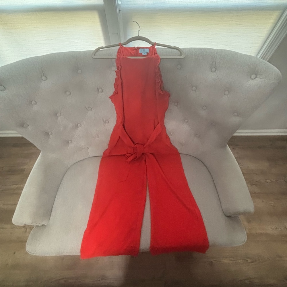 CeCe Red Ruffle Jumpsuit - Picture 3 of 4